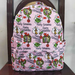 Merry christmas cartoon pink backpack