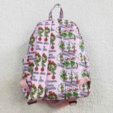 Merry christmas cartoon pink backpack