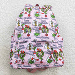 Merry christmas cartoon pink backpack