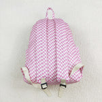 BA0245  toddler backpack pink gingham baby  gift preschool bag