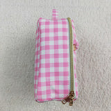 BA0283  baby  bag pink gingham baby lunch box  bag