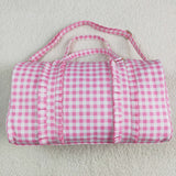 RTS kids matching bag pink plaid print baby girl back to school day bag-2025.7.19