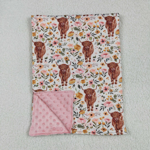 BL0011 Highland Cow Print Baby Blankets