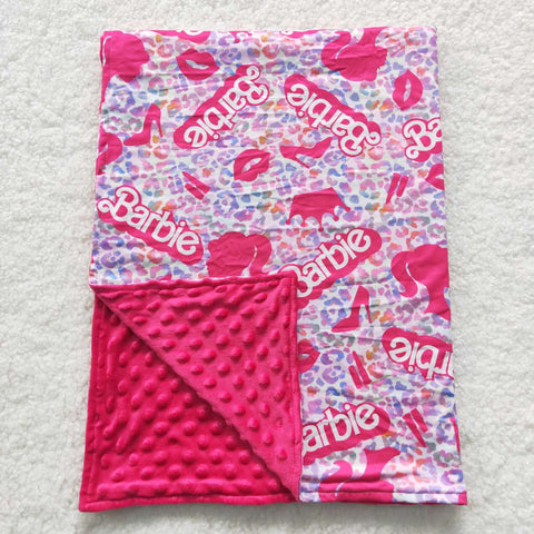 Baby Girl Barbie Pink Leopard Blanket