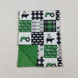 BL0056  baby blanket farm truck print baby minky blanket