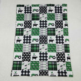 BL0056  baby blanket farm truck print baby minky blanket