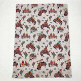 BL0069 baby blanket cowboy print baby minky blanket