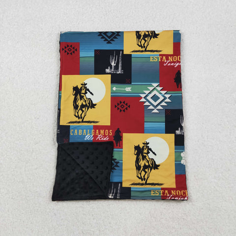 BL0078 baby blanket cowboy aztec print baby boy blanket
