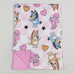 BL0114 baby girl cartoon dog valentines day blanket