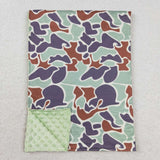 BL0144   baby blanket green camo blanket minky blanket