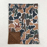 BL0146  baby blanket brown camo blanket minky blanket