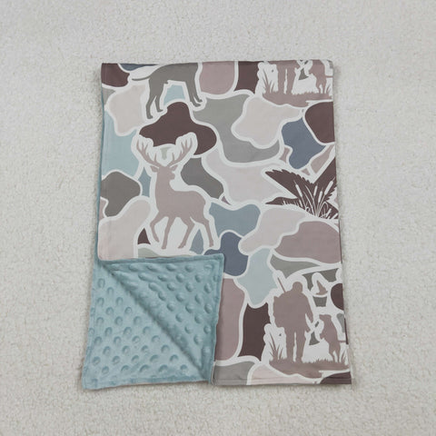 BL0212  baby blanket hunting print baby boy blanket