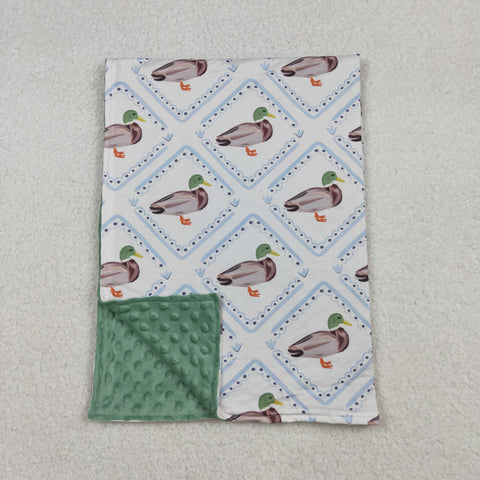 BL0213   baby blanket mallard print baby boy blanket