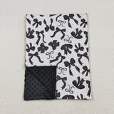 BL0217  baby blanket black bows print baby girl blanket