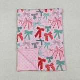 BL0218  baby blanket  bows print baby girl blanket