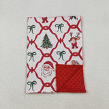 BL0219   baby blanket  santa print baby girl blanket