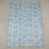 BL0224   baby blanket bows print baby girl blanket