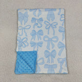 BL0224   baby blanket bows print baby girl blanket