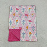 BL0233  baby cartoon flower  print baby blanket