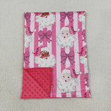BL0255  baby girl santa print blanket baby christmas blanket
