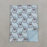 BL0256 baby girl santa print blanket baby christmas blanket