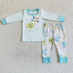 BLP0059  Promotion $5.5/set cartoon long sleeve shirt and pants boy outfits