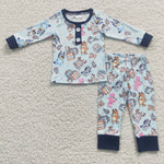 Kids boys blue cartoon lounge outfit