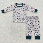 Mallard print kids boy green outfit