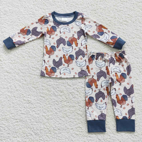 Kids boy chicken long sleeve outfit