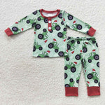 Boy christmas green tractor lounge set