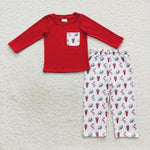 Boy crawfish red pocket outfit