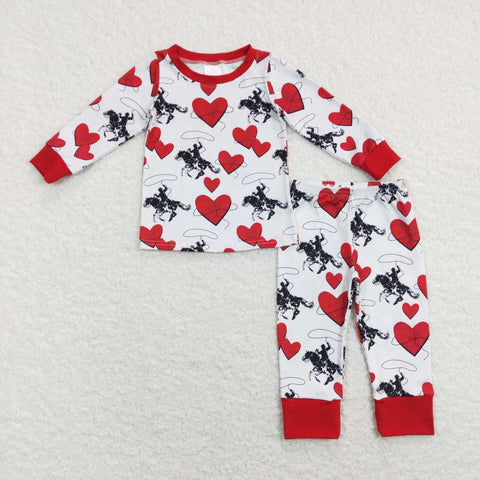 BLP0455 kids clothes boys cowboy toddler valentines day clothes pajamas set Regular price