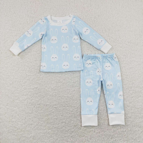BLP0457 baby boy clothes blue rabbit boy winter pajamas outfit