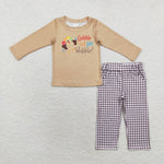 BLP0503   toddler boy clothes  turkey  boy thanksgiving  set