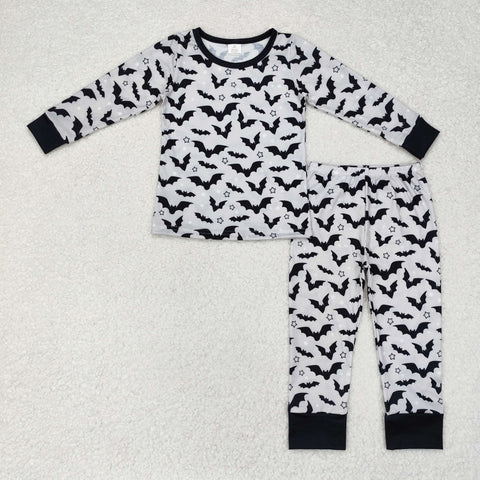 BLP0520 Bamboo  toddler girl clothes bat girl halloween pajamas set