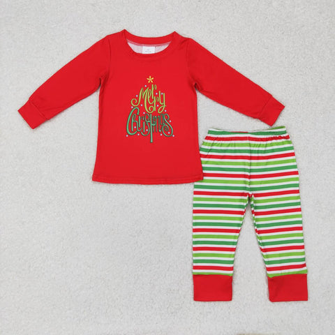 BLP0528  toddler boy clothes stripe boy christmas outfit