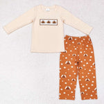 BLP0542 toddler boy clothes embroidery turkey boy thanksgiving outfit