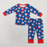 BLP0551  Bamboo toddler boy clothes  santa claus boy christmas pajamas set