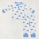 BLP0554  toddler boy clothes  mallard boy winter pajamas set