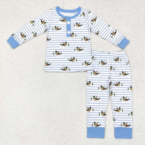 BLP0554  toddler boy clothes  mallard boy winter pajamas set