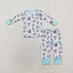 BLP0631  Bamboo toddler boy clothes cartoon boy winter  pajamas set