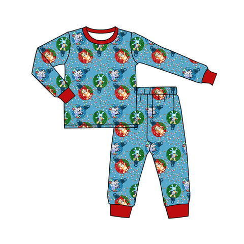 BLP0638 pre-order  toddler boy clothes cartoon dog boy  christmas winter set-2024.7.17