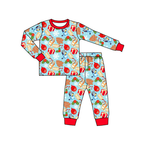 BLP0641 pre-order  toddler boy clothes cartoon dog boy christmas winter set-2024.7.18