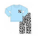 BLP0644 pre-order  toddler boy clothes cow pattern boy winter set-2024.7.19