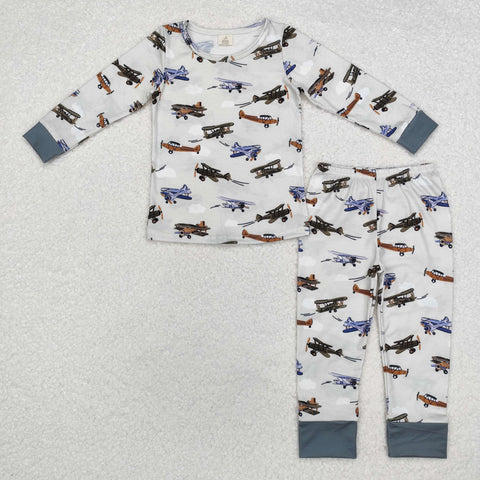 BLP0647 Bamboo  toddler boy clothes airplane boy  winter set