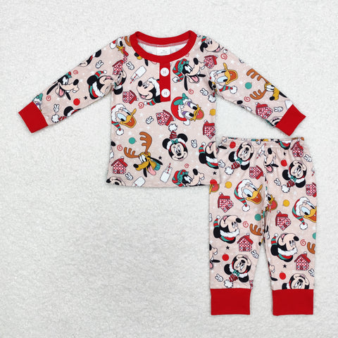 BLP0650 baby boy clothes cartoon mouse boy winter christmas pajamas outfit