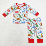 BLP0664 Bamboo toddler boy clothes dinosaur boy christmas winter set