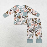 BLP0669 Bamboo toddler boy clothes hunting camo boy winter pajamas  set