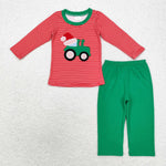 BLP0679 toddler boy clothes embroidery truck boy christmas winter set