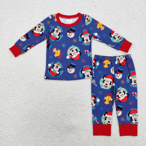 BLP0689  oddler boy clothes cartoon mouse boy christmas winter pajamas set